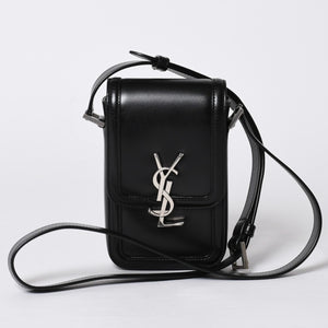 Saint Laurent Shoulder Bag Mini Crossbody Phone Pouch Black BRS7539630523 Good Condition Used 4a000161