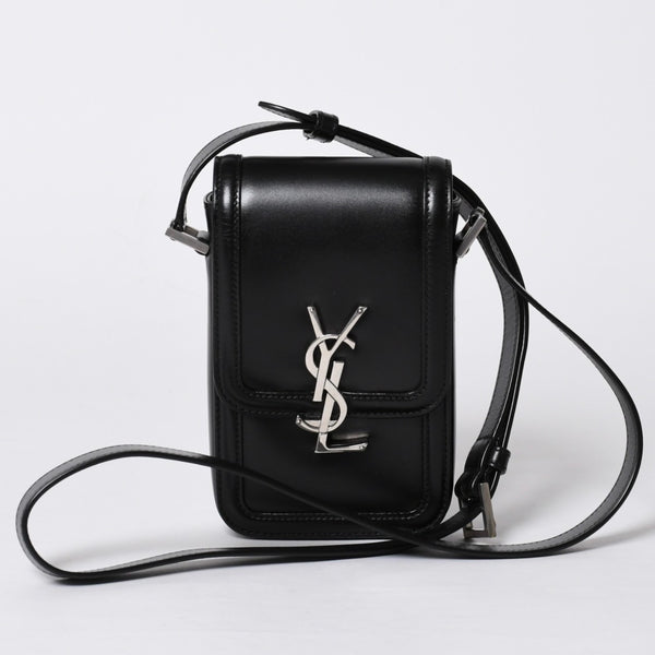 Saint Laurent Shoulder Bag Mini Crossbody Phone Pouch Black BRS7539630523 Good Condition Used 4a000161