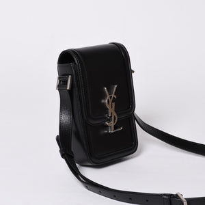 Saint Laurent Shoulder Bag Mini Crossbody Phone Pouch Black BRS7539630523 Good Condition Used 4a000161