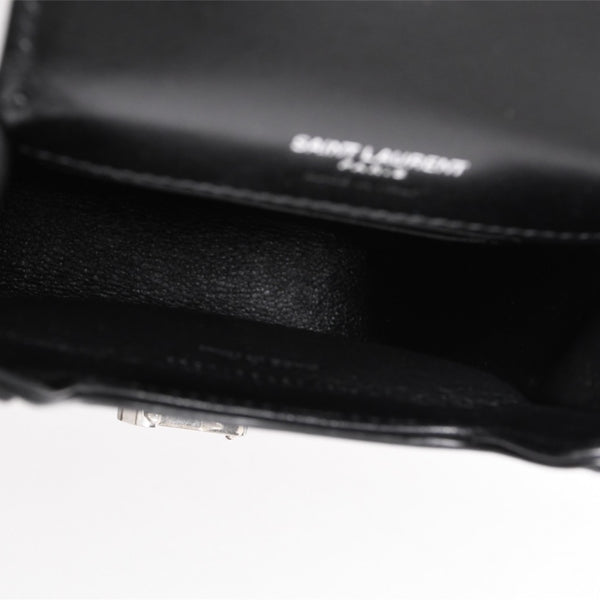 Saint Laurent Shoulder Bag Mini Crossbody Phone Pouch Black BRS7539630523 Good Condition Used 4a000161