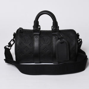 極美品 LOUIS VUITTON ルイヴィトン キーポル バンドリエール25 ショルダーバッグ ハンド ブラック モノグラム アンプラント M20900 中古 4a001526