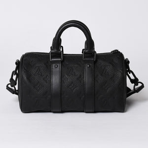 極美品 LOUIS VUITTON ルイヴィトン キーポル バンドリエール25 ショルダーバッグ ハンド ブラック モノグラム アンプラント M20900 中古 4a001526