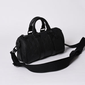 極美品 LOUIS VUITTON ルイヴィトン キーポル バンドリエール25 ショルダーバッグ ハンド ブラック モノグラム アンプラント M20900 中古 4a001526