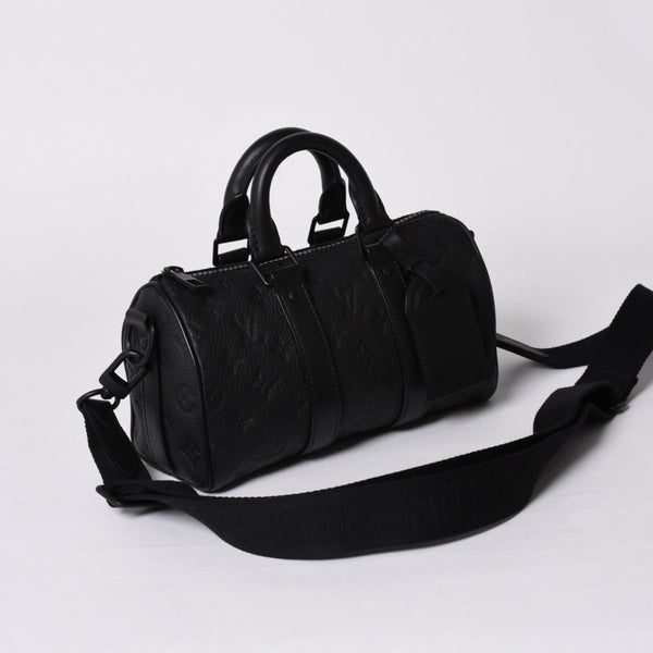 極美品 LOUIS VUITTON ルイヴィトン キーポル バンドリエール25 ショルダーバッグ ハンド ブラック モノグラム アンプラント M20900 中古 4a001526