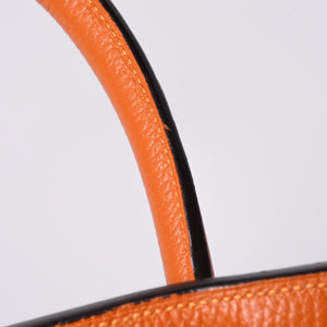 HERMES エルメス ショルダーバーキン トリヨンクレマンス ◻︎K刻 ゴルチェ期 オレンジ シルバー金具 美品 中古 4a001331