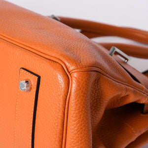 HERMES エルメス ショルダーバーキン トリヨンクレマンス ◻︎K刻 ゴルチェ期 オレンジ シルバー金具 美品 中古 4a001331