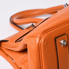 画像をギャラリービューアに読み込む, HERMES エルメス ショルダーバーキン トリヨンクレマンス ◻︎K刻 ゴルチェ期 オレンジ シルバー金具 美品 中古 4a001331