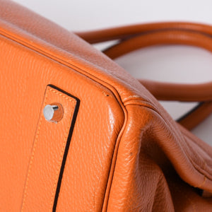 HERMES エルメス ショルダーバーキン トリヨンクレマンス ◻︎K刻 ゴルチェ期 オレンジ シルバー金具 美品 中古 4a001331