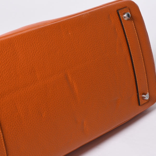 HERMES エルメス ショルダーバーキン トリヨンクレマンス ◻︎K刻 ゴルチェ期 オレンジ シルバー金具 美品 中古 4a001331