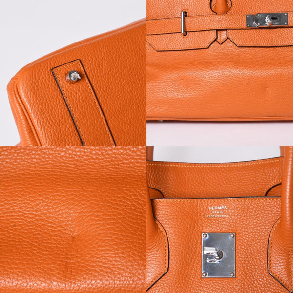 HERMES エルメス ショルダーバーキン トリヨンクレマンス ◻︎K刻 ゴルチェ期 オレンジ シルバー金具 美品 中古 4a001331