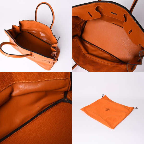HERMES エルメス ショルダーバーキン トリヨンクレマンス ◻︎K刻 ゴルチェ期 オレンジ シルバー金具 美品 中古 4a001331