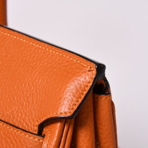 HERMES エルメス ショルダーバーキン トリヨンクレマンス ◻︎K刻 ゴルチェ期 オレンジ シルバー金具 美品 中古 4a001331