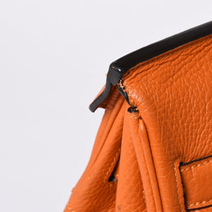 HERMES エルメス ショルダーバーキン トリヨンクレマンス ◻︎K刻 ゴルチェ期 オレンジ シルバー金具 美品 中古 4a001331