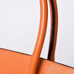 HERMES エルメス ショルダーバーキン トリヨンクレマンス ◻︎K刻 ゴルチェ期 オレンジ シルバー金具 美品 中古 4a001331