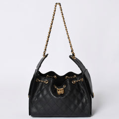 Like new CHANEL Chanel 25 Small Handbag AS5293 Random Number Coco Mark Caviar Skin Black Used 4a001335