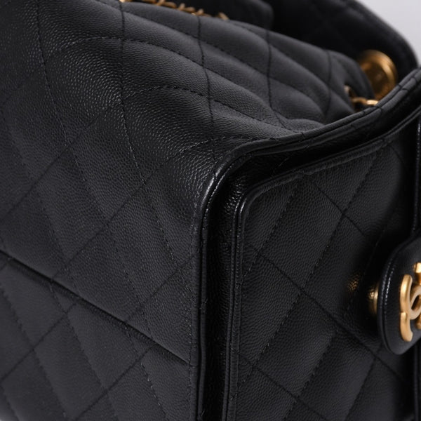 Like new CHANEL Chanel 25 Small Handbag AS5293 Random Number Coco Mark Caviar Skin Black Used 4a001335