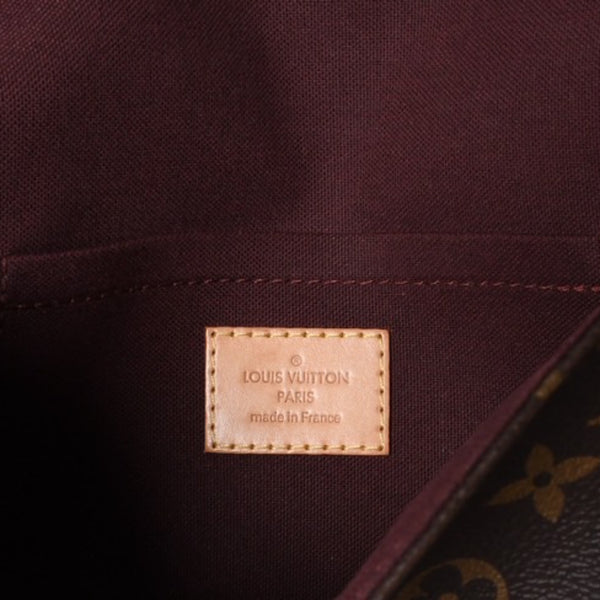 Very Good Condition LOUIS VUITTON Monogram Favorite MM Shoulder Bag M40718 Brown Gold Hardware Used 4a001281