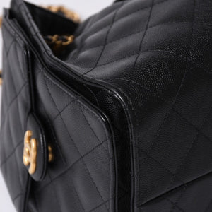 Like new CHANEL Chanel 25 Small Handbag AS5293 Random Number Coco Mark Caviar Skin Black Used 4a001335