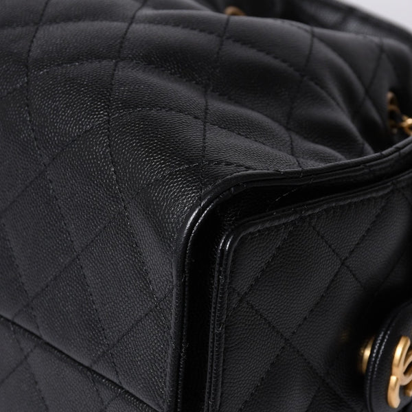 Like new CHANEL Chanel 25 Small Handbag AS5293 Random Number Coco Mark Caviar Skin Black Used 4a001335