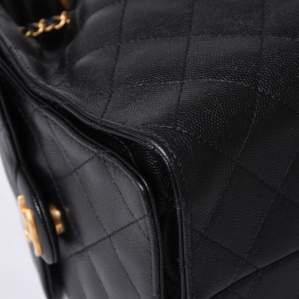 Like new CHANEL Chanel 25 Small Handbag AS5293 Random Number Coco Mark Caviar Skin Black Used 4a001335