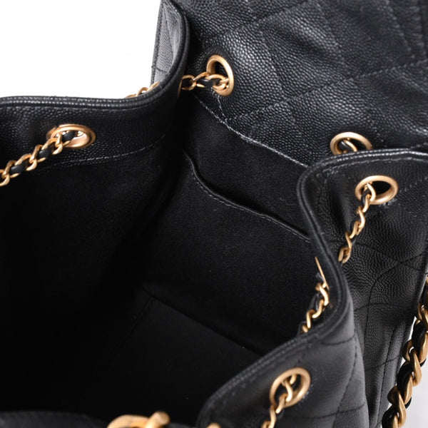 Like new CHANEL Chanel 25 Small Handbag AS5293 Random Number Coco Mark Caviar Skin Black Used 4a001335