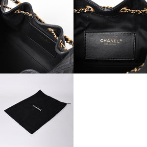 Like new CHANEL Chanel 25 Small Handbag AS5293 Random Number Coco Mark Caviar Skin Black Used 4a001335