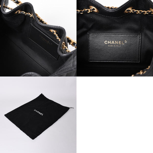 Like new CHANEL Chanel 25 Small Handbag AS5293 Random Number Coco Mark Caviar Skin Black Used 4a001335