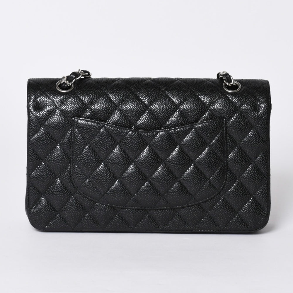Very good condition CHANEL Matelasse 25 W flap W chain shoulder bag No. 14 Caviar skin Silver hardware Used 4a001340