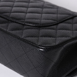 極美品 CHANEL シャネル マトラッセ25 Wフラップ Wチェーンショルダーバッグ 14番台 キャビアスキン シルバー金具 中古 4a001340