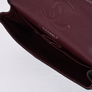 極美品 CHANEL シャネル マトラッセ25 Wフラップ Wチェーンショルダーバッグ 14番台 キャビアスキン シルバー金具 中古 4a001340