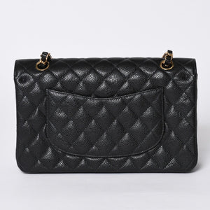 Very Good Condition CHANEL Matelasse 25 W Flap W Chain Shoulder Bag No. 10 Caviar Skin Gold Hardware Used 4a001339
