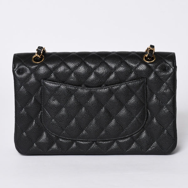 Very Good Condition CHANEL Matelasse 25 W Flap W Chain Shoulder Bag No. 10 Caviar Skin Gold Hardware Used 4a001339