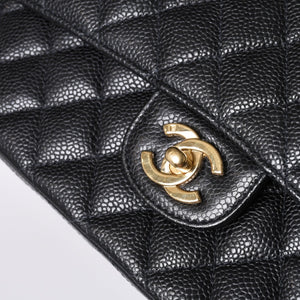 Very Good Condition CHANEL Matelasse 25 W Flap W Chain Shoulder Bag No. 10 Caviar Skin Gold Hardware Used 4a001339