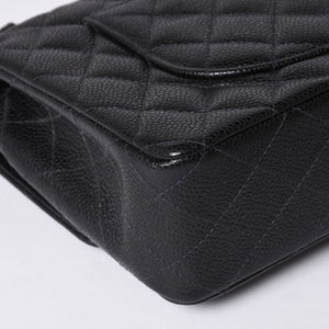 Very Good Condition CHANEL Matelasse 25 W Flap W Chain Shoulder Bag No. 10 Caviar Skin Gold Hardware Used 4a001339
