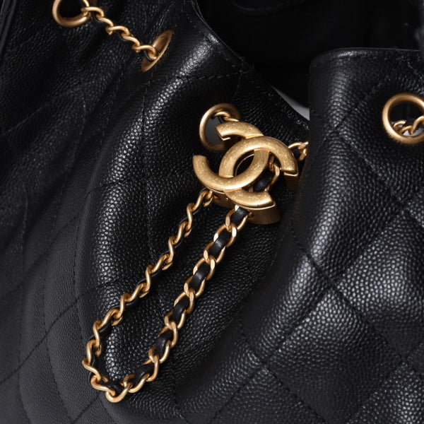Like new CHANEL Chanel 25 Small Handbag AS5293 Random Number Coco Mark Caviar Skin Black Used 4a001335