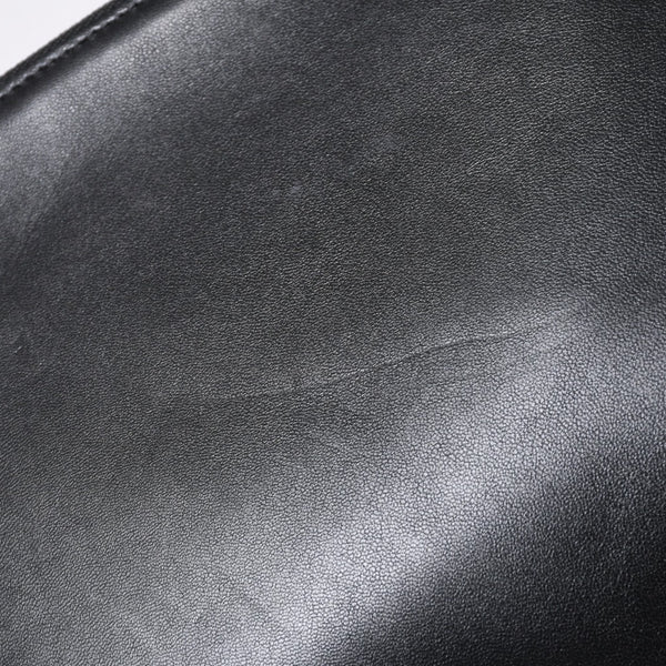 CELINE セリーヌ トリオ ラージ ショルダーバッグ ラムスキン レザー ブラック ゴールド金具 171453 美品 中古 4a000859