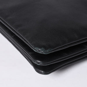 CELINE セリーヌ トリオ ラージ ショルダーバッグ ラムスキン レザー ブラック ゴールド金具 171453 美品 中古 4a000859