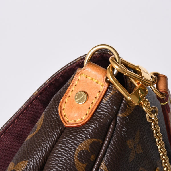 Very Good Condition LOUIS VUITTON Monogram Favorite MM Shoulder Bag M40718 Brown Gold Hardware Used 4a001281