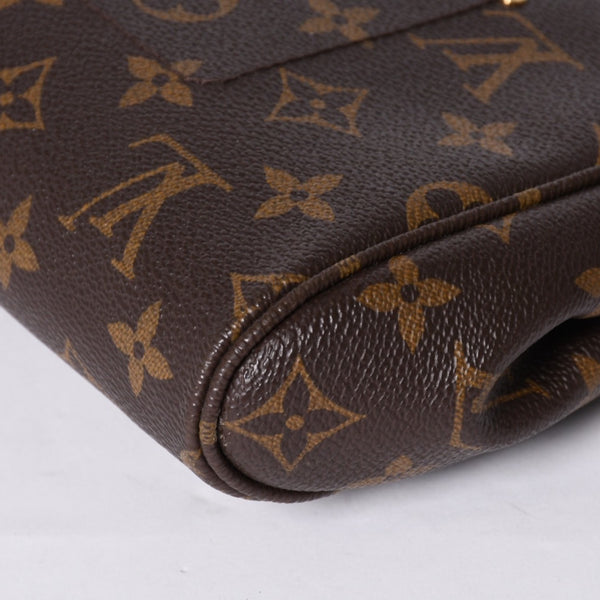 Very Good Condition LOUIS VUITTON Monogram Favorite MM Shoulder Bag M40718 Brown Gold Hardware Used 4a001281