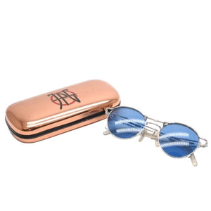 Jean Paul Gaultier ジャンポール ゴルチェ サングラス アイウェア 56-0104 シルバー ブルー クリア プラスチック メタル 美品 中古 4a001344