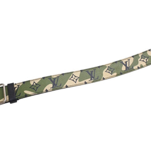 LOUIS VUITTON LV × TM Suntulle Belt Leather PVC Coated Canvas Monogram Moflage Men's Khaki Beige Black M9646 Good Condition Used 4a001479