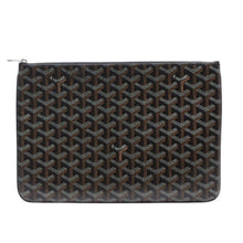 画像をギャラリービューアに読み込む, 極美品 ゴヤール GOYARD クラッチバッグ ハンドバッグ セナMM 黒 ブラック/PVC/レザー トップファスナー コーティングキャンバスボディ美品