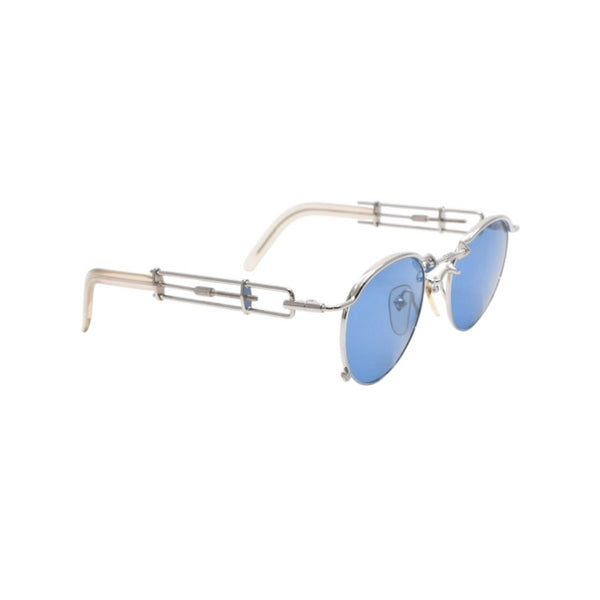 Jean Paul Gaultier ジャンポール ゴルチェ サングラス アイウェア 56-0104 シルバー ブルー クリア プラスチック メタル 美品 中古 4a001344