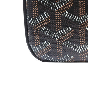 Very Good Condition GOYARD Clutch Bag Handbag Sena MM Black Black/PVC/Leather Top Zipper Coated Canvas Body Good Condition