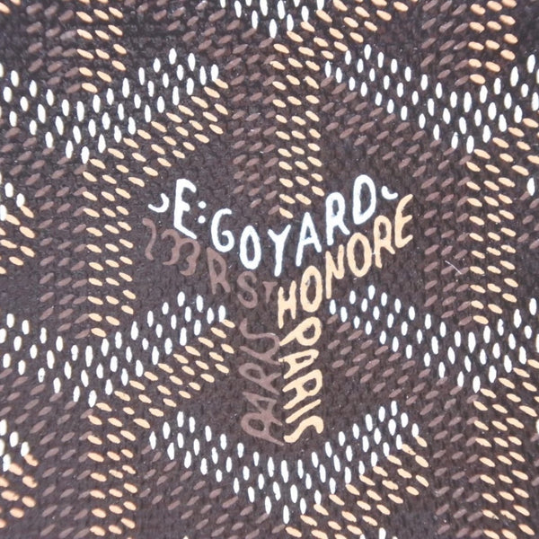 Very Good Condition GOYARD Clutch Bag Handbag Sena MM Black Black/PVC/Leather Top Zipper Coated Canvas Body Good Condition