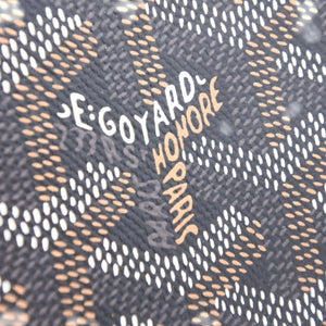 Very good condition GOYARD Sena MM clutch bag herringbone pattern black brown PVC leather used 4a001260