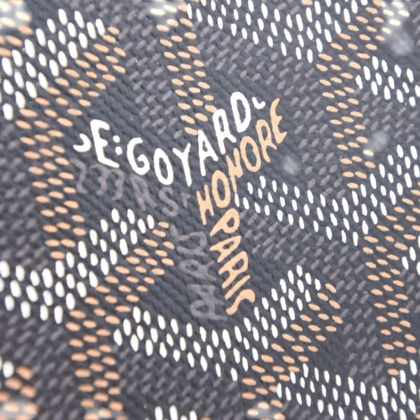 Very good condition GOYARD Sena MM clutch bag herringbone pattern black brown PVC leather used 4a001260