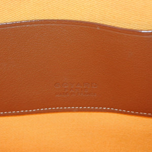 Very good condition GOYARD Sena MM clutch bag herringbone pattern black brown PVC leather used 4a001260