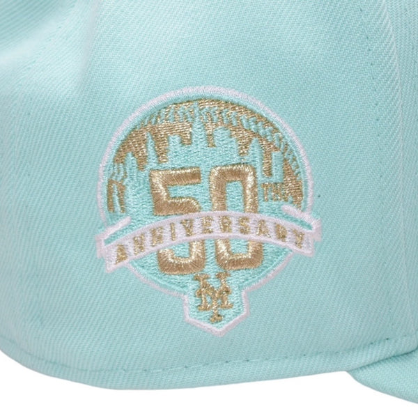 New and unused NEWERA New Era 5950 NEYMETCO 50TH BLUTINT UV GRY 59FIFTY Light Blue 7 1/8 size New York Mets Used 4a001309