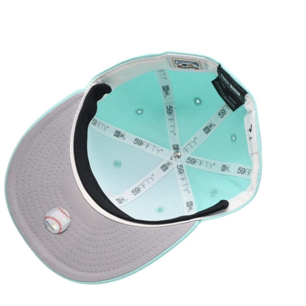 New and unused NEWERA New Era 5950 NEYMETCO 50TH BLUTINT UV GRY 59FIFTY Light Blue 7 1/8 size New York Mets Used 4a001309
